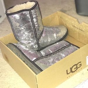 Silver glitter ugg boots